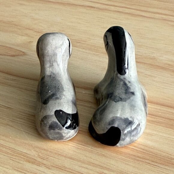 2 Vintage Mexican Nativity Handmade Ceramic Sheep Figurines Blue White Gray Mini - Picture 5 of 10